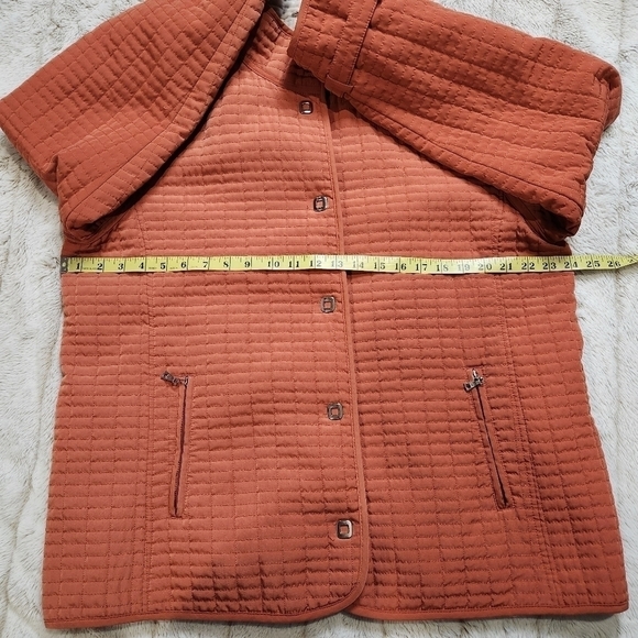 Size XL Quilted spring Jacket Muted Orange color Collared GALLERY - Picture 9 of 16